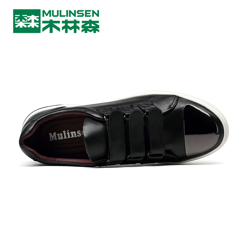 MuLinSen Men's Sports Skateboarding shoes black/blue Leather Wear Non-slip Outdoor Sport Shoes Traning Sneakers 260081