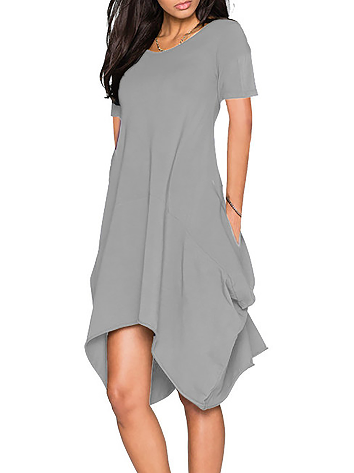 Solid Casual Cotton-blend Dresses
