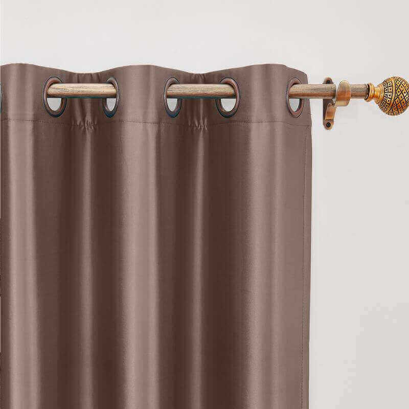 CUSTOM Lao Hang Zhou Brown Polyester Cotton Thermal Insulated Curtain