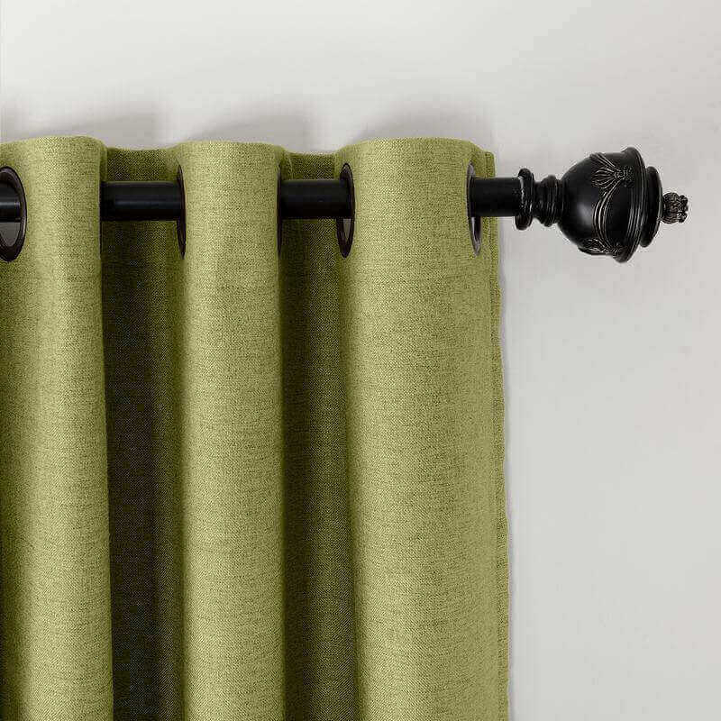 CUSTOM Olive Green Luxury Textured Faux Linen Curtain