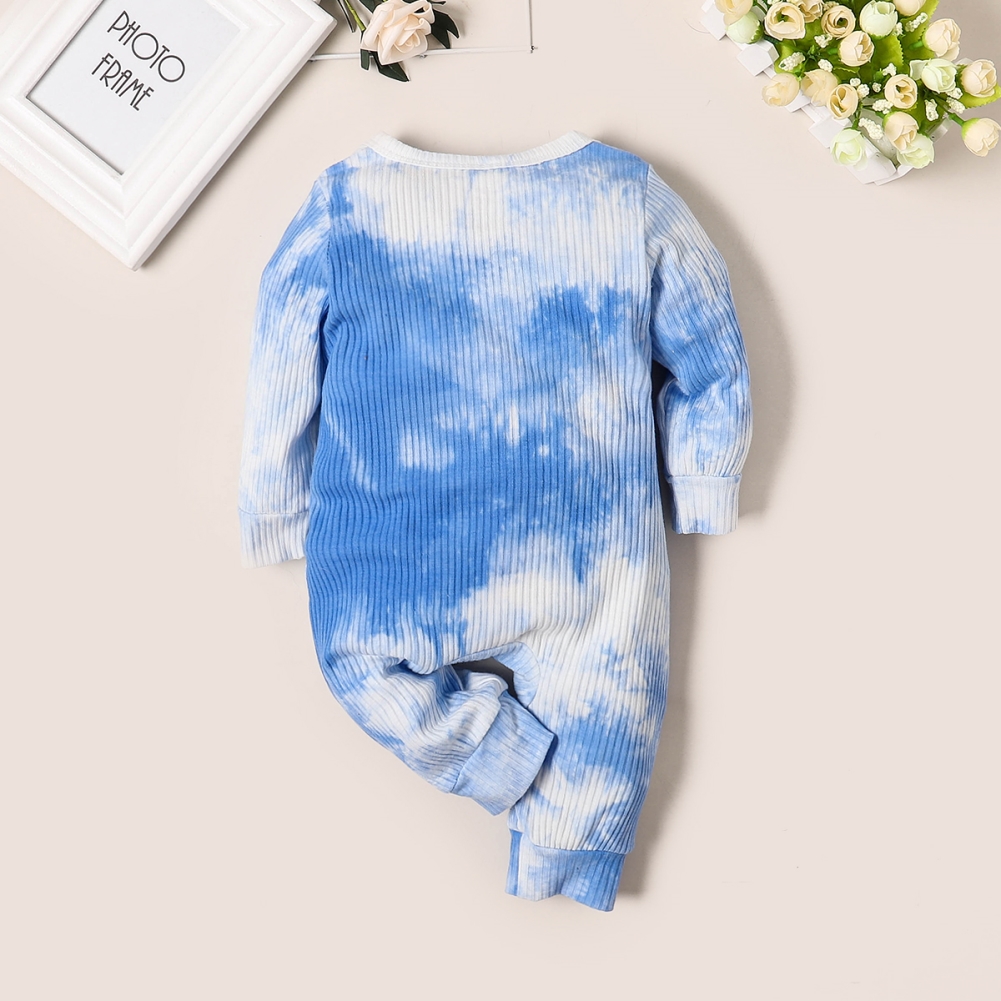 Baby Boy Autumn Tie Dye Button Up Rompers