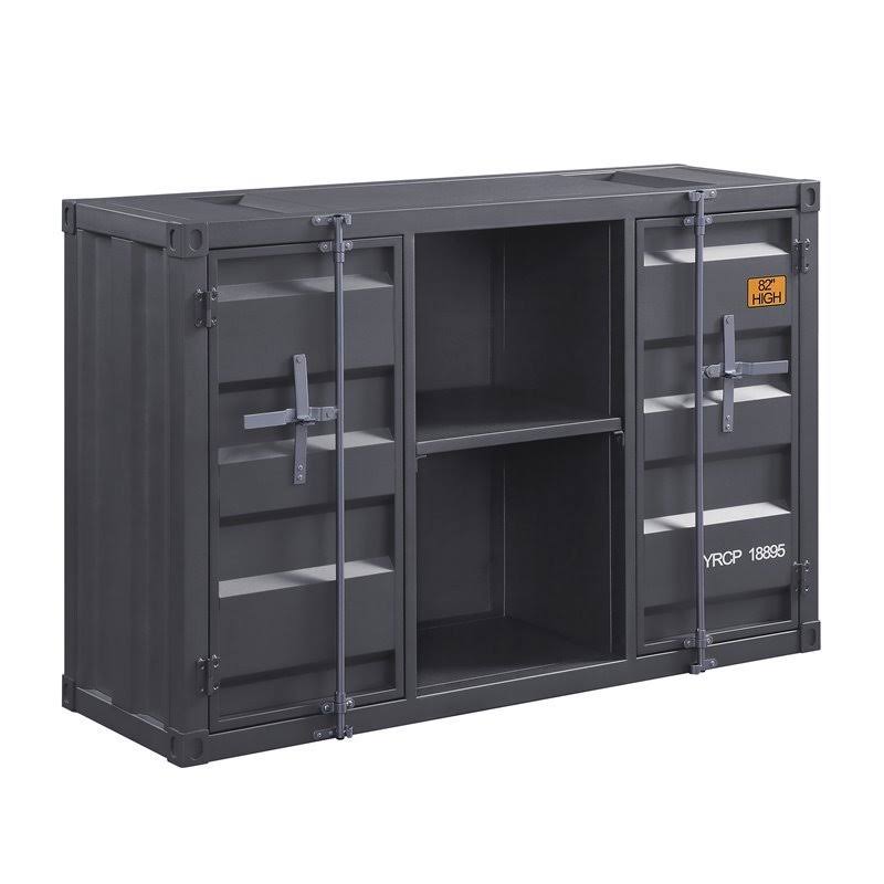 Bowery Hill Contemporary Server with Storage in Gunmetal