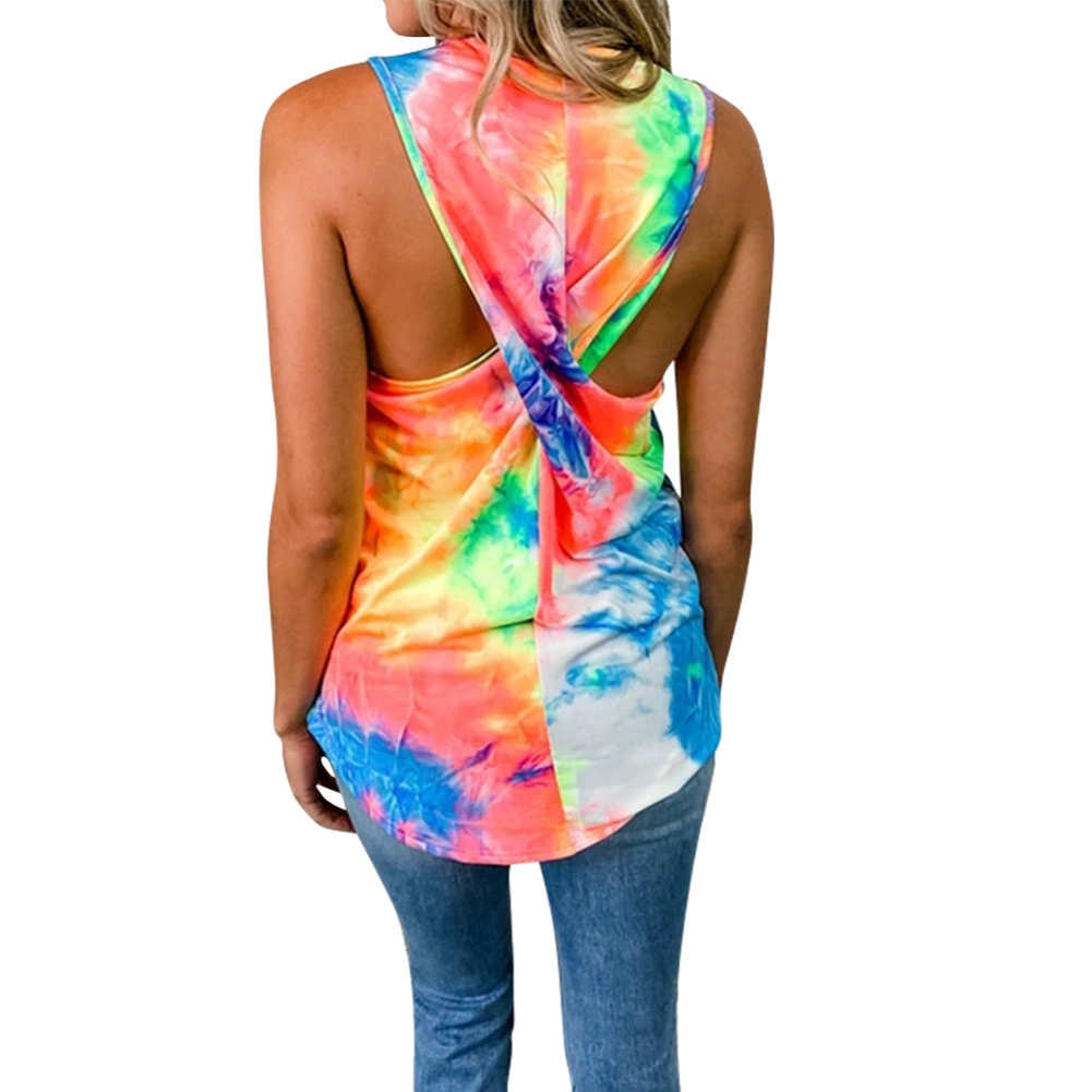 Summer Tie Dye Round Neck Vest