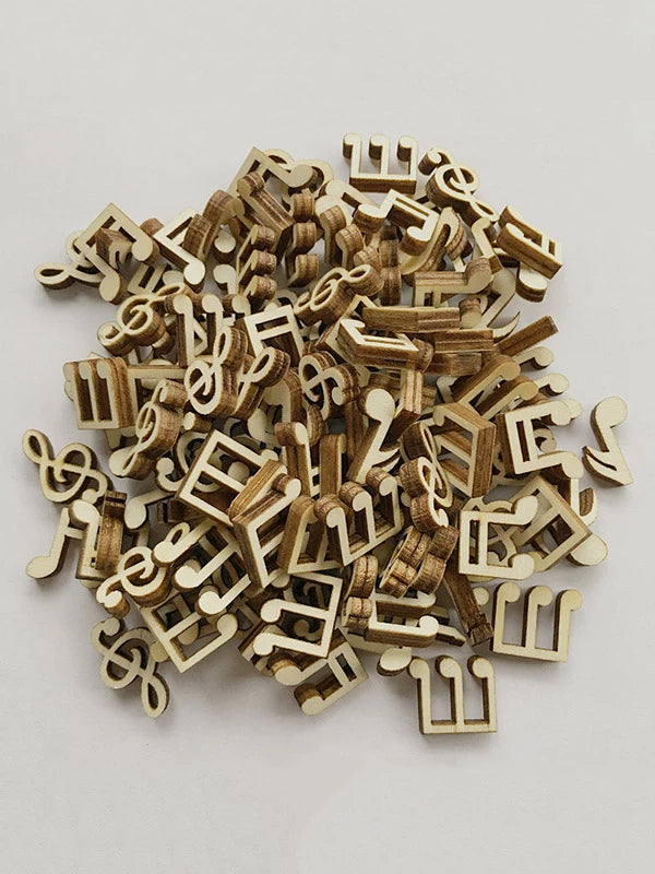 100Pcs DIY Cartoon Musical Wooden Button