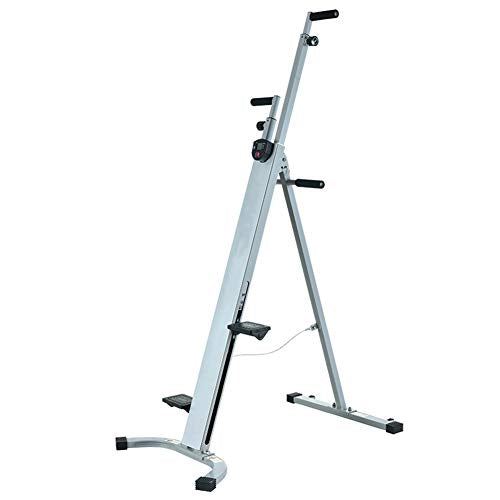 MOORRLII Stepper Vertical Climber Simulation Climbing Machine Adjustable Folding Home High-Intensity Interval Training Equipment- Silver
