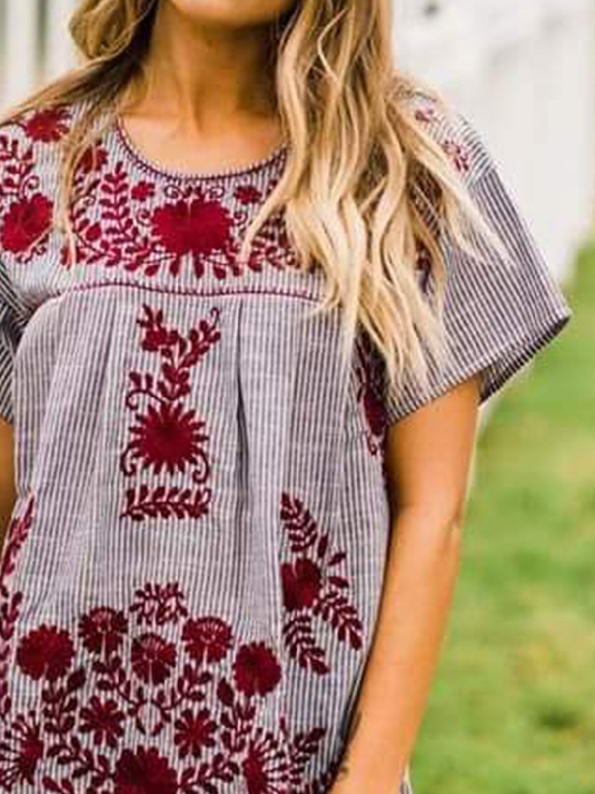 Short Sleeve Crew Neck Printed Shirts & Tops