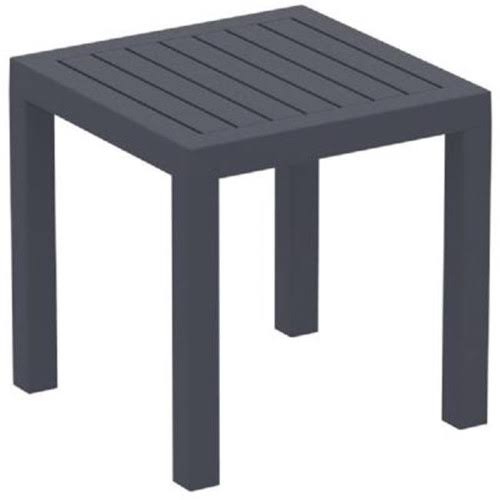 Fine-Line Ocean Square Resin Side Table Dark Gray FI220149