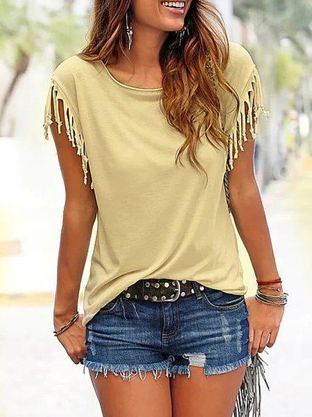 Casual Crew Neck Casual Tops