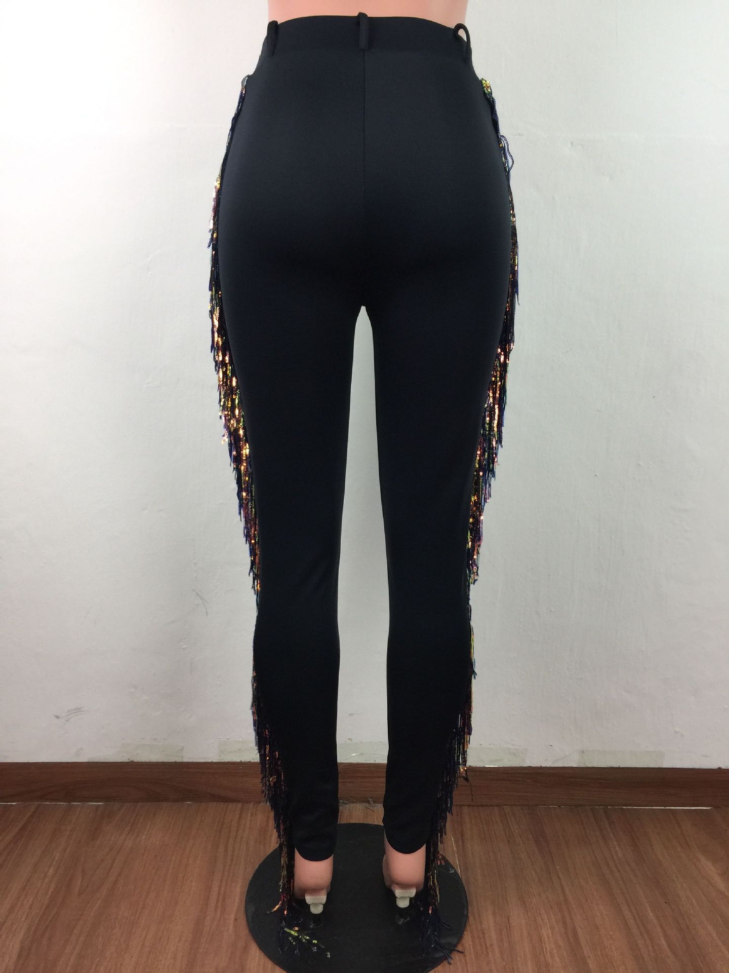 Autumn Party Fit Tassels High Waist Trousers