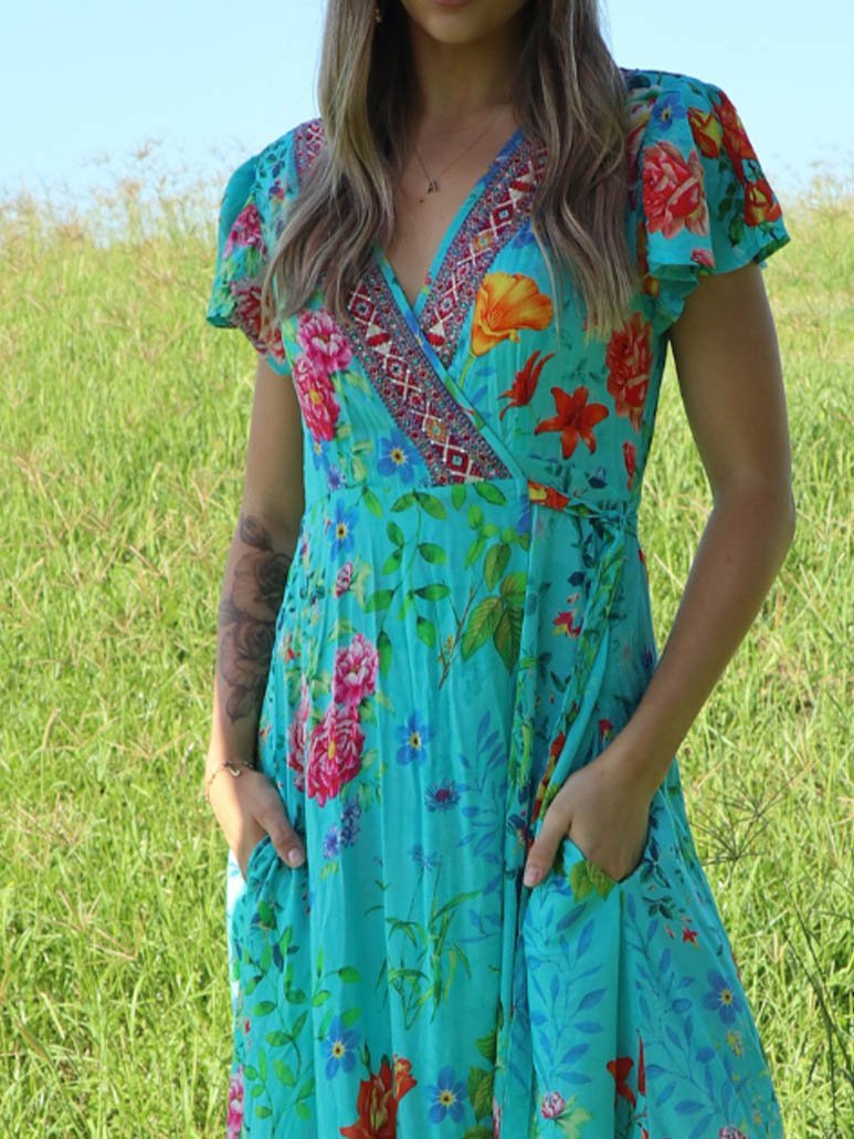 Bohemian vacation casual chiffon dress