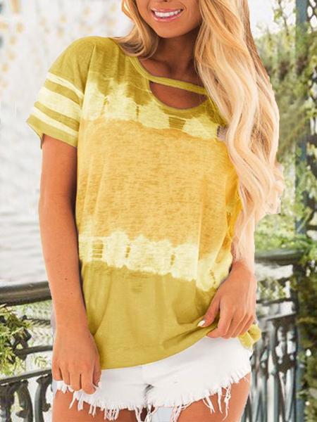 Plain Casual V Neck Shirts & Tops