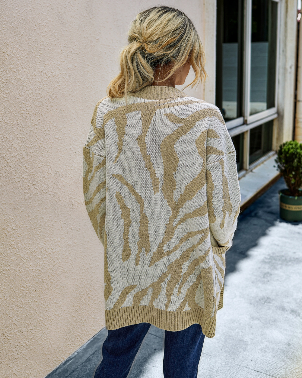 Falls Zebra Long Pocket Cardigans