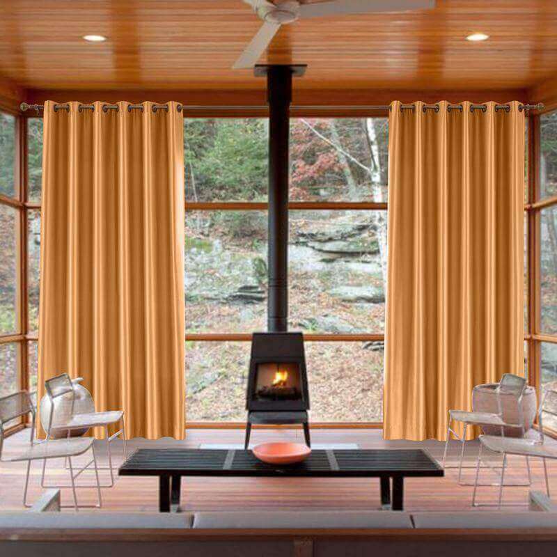 【Custom】Lao Hang Zhou Heavyweight Polyester Cotton Silk Blend Solid Curtain Drape Panel with White Blackout Lined