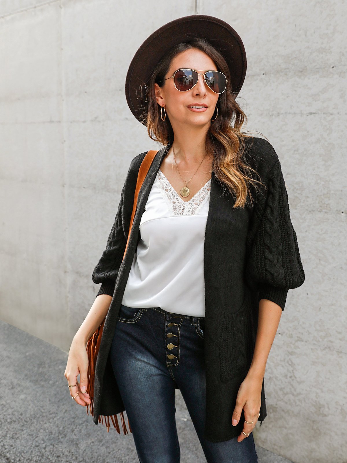 Shawl Collar Long Sleeve Holiday Outerwear