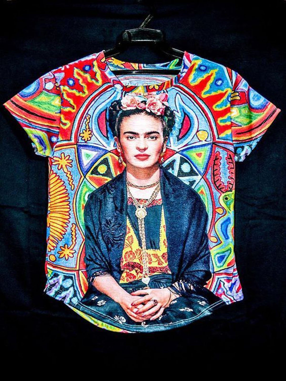 Women Abstract Round Neck Short Sleeve Shirts & Tops