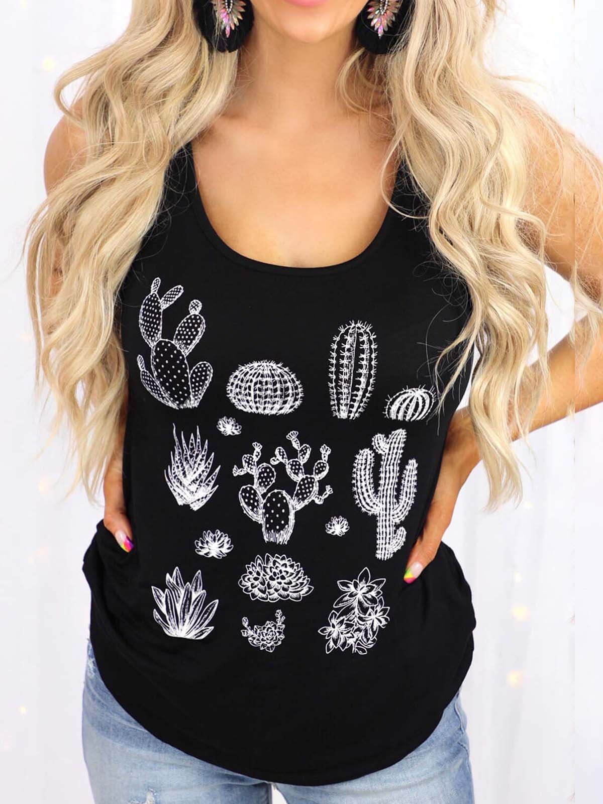 Shift Sleeveless Casual Cotton-Blend Shirts & Tops