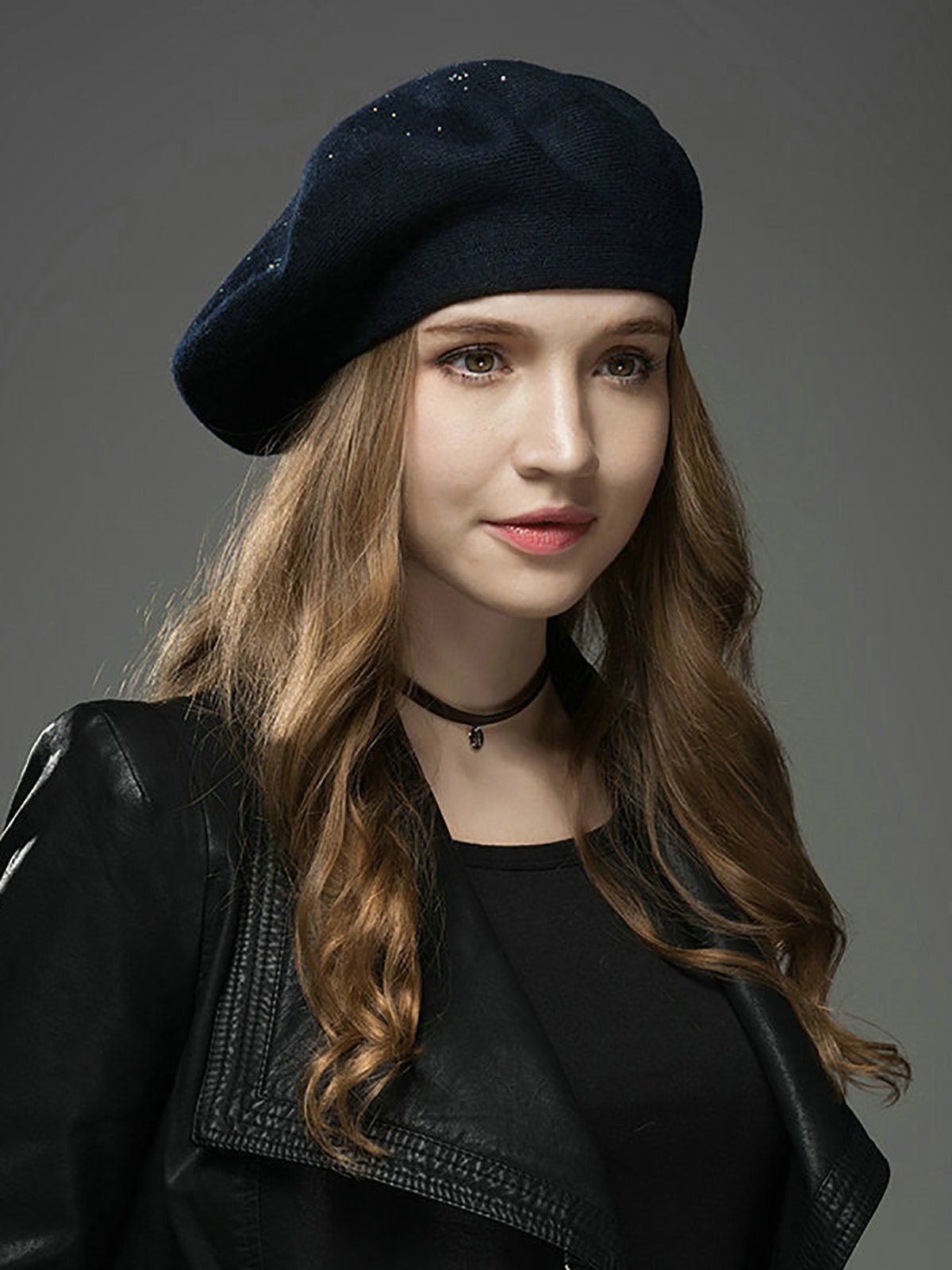 All-match Beaded Wool Blend Casual Soft And Thermal Beret Hat