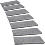 PURE ERA Carpet Stair Treads Set of 14 Non Slip Self Adhesive, 14 Pieces / Grey