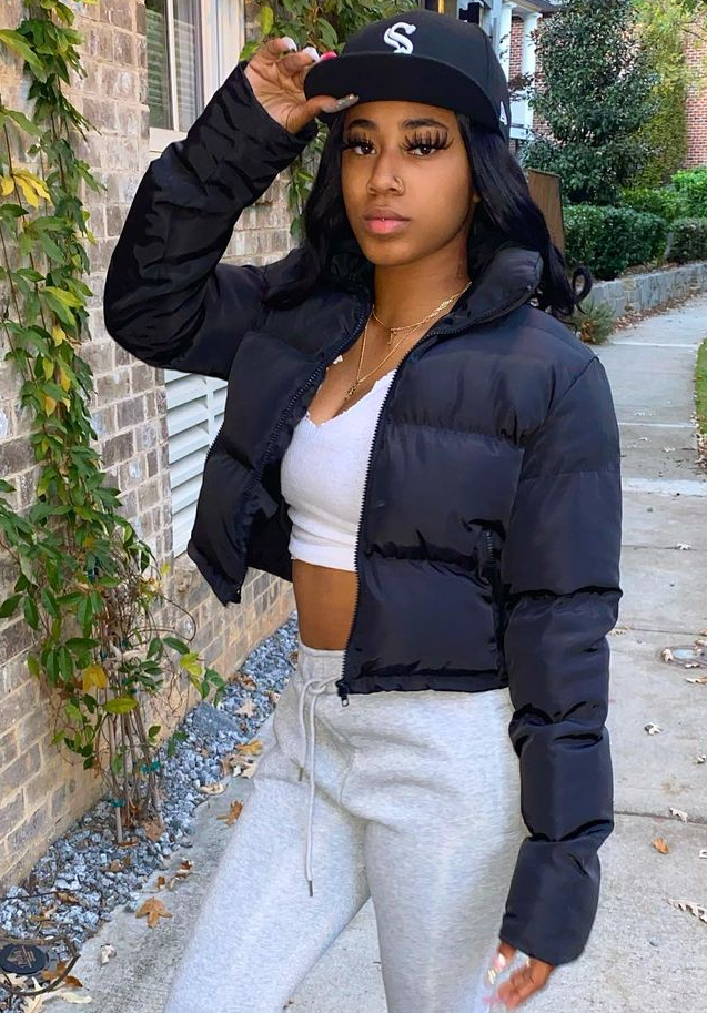 Winter Solid Plain Padded Short Zipper Jacket