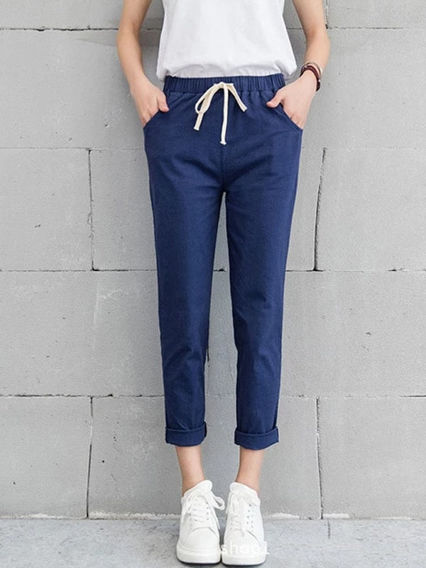 Cotton Linen Pants Ankle Length Haren Pants