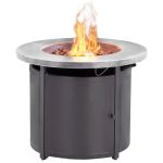LAUSAINT HOME Fire Pit Table, 32 inch Round 55000BTU Outdoor Gas Propane FirePit Table for Garden, Outside Patio, Courtyard CSA Certification