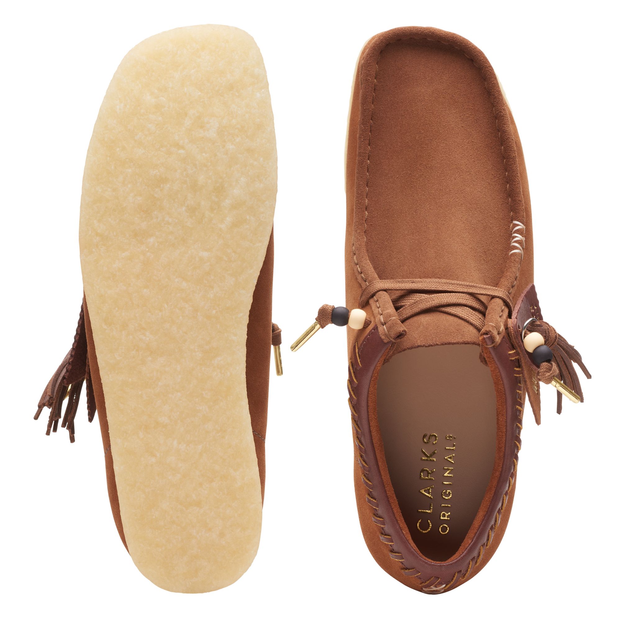 Men  Wallabee Dark Tan Combi