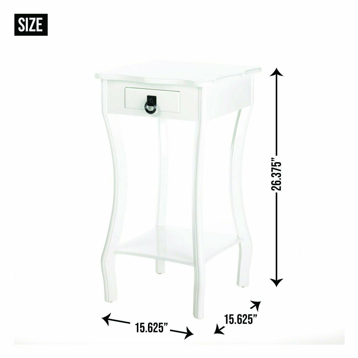 Home Locomotion Accent Table, Curvy White