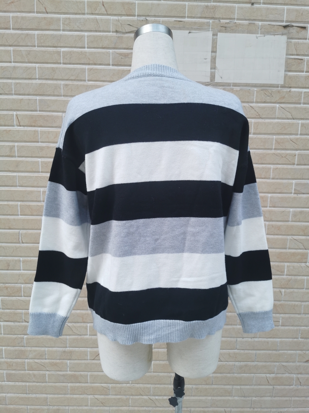 Autumn Long Sleeve Wide Striped Loose Sweater