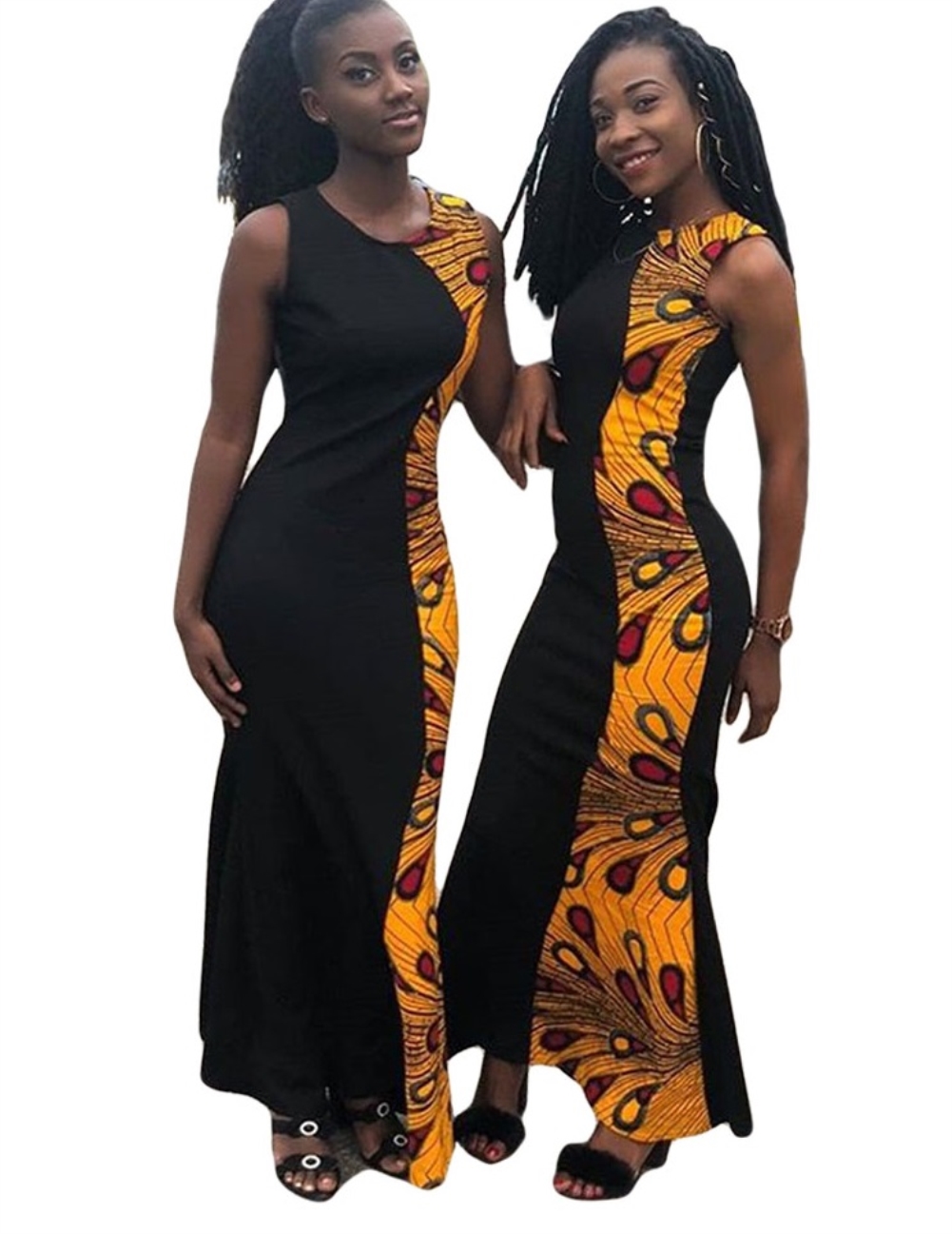 Summer Sleeveless Print Long Formal Dress