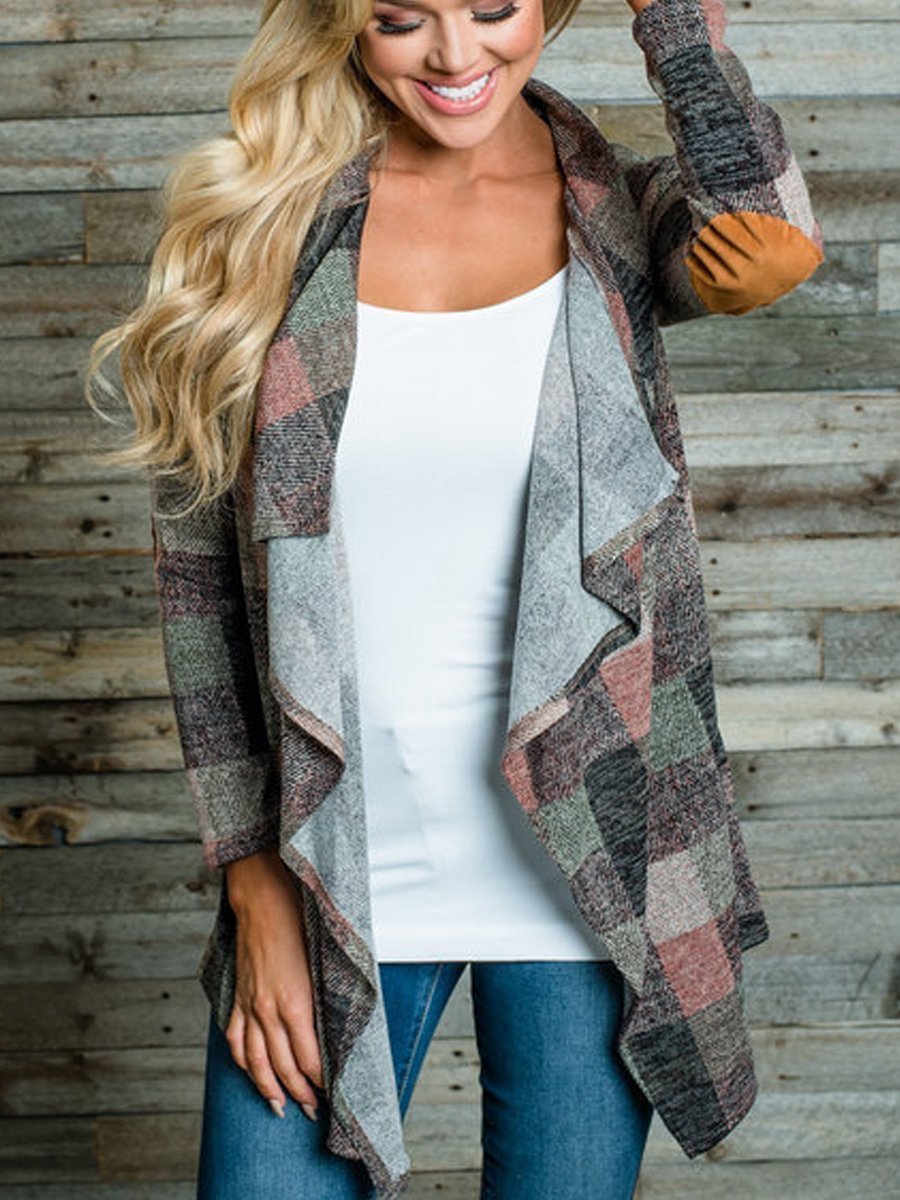 Patchwork  Colouring  Long Sleeve Cardigan