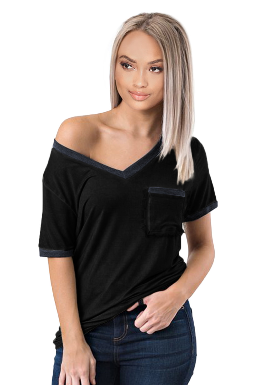 Black Pol Me Closer Top