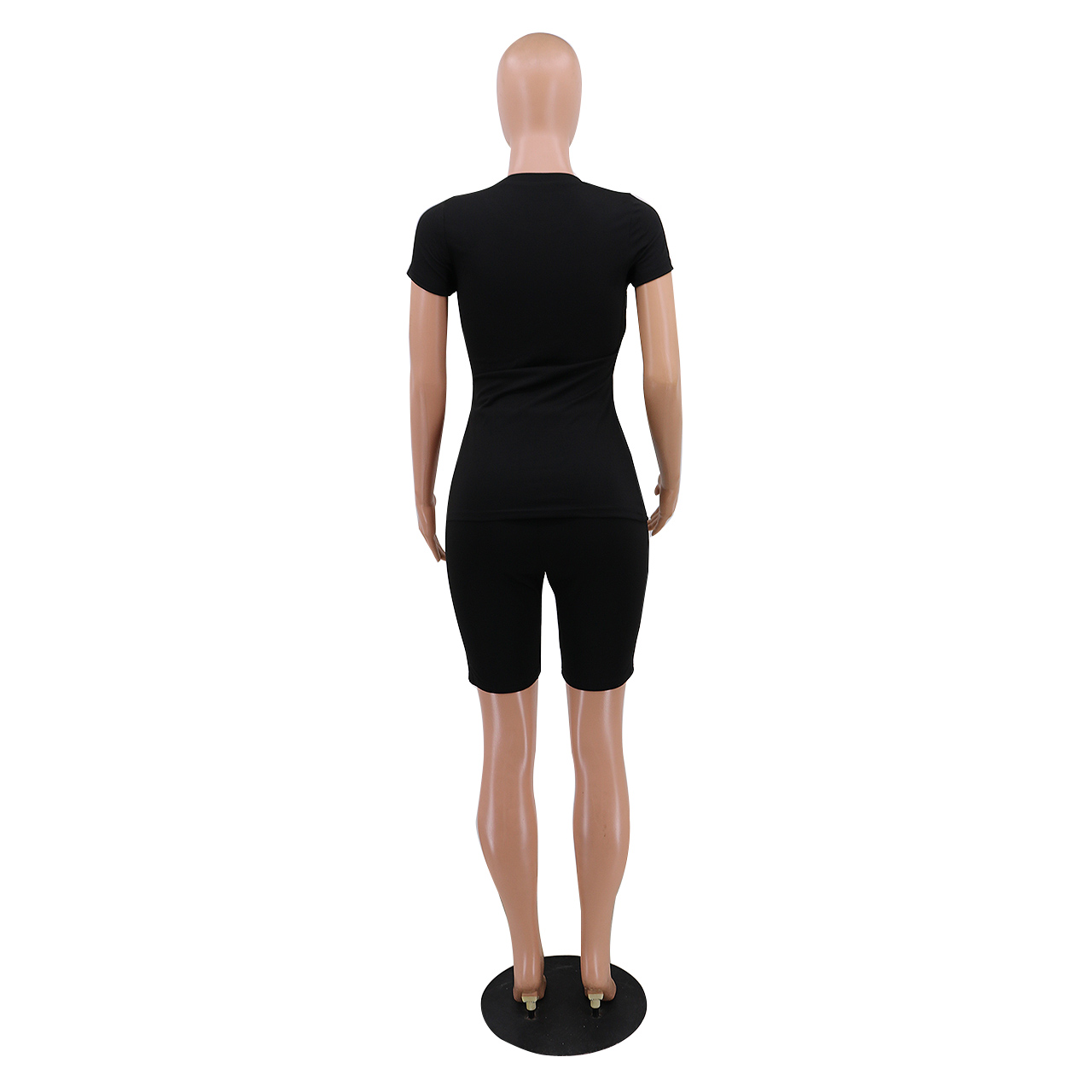 Summer Plain Two Piece Casual Shorts Set