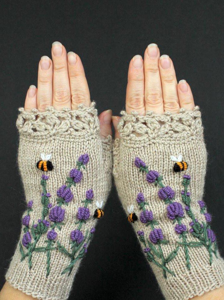 Brown Knitted Sweet Gloves & Mittens