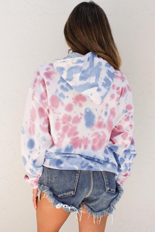Multicolor Tie-dye Hooded Sweatshirt