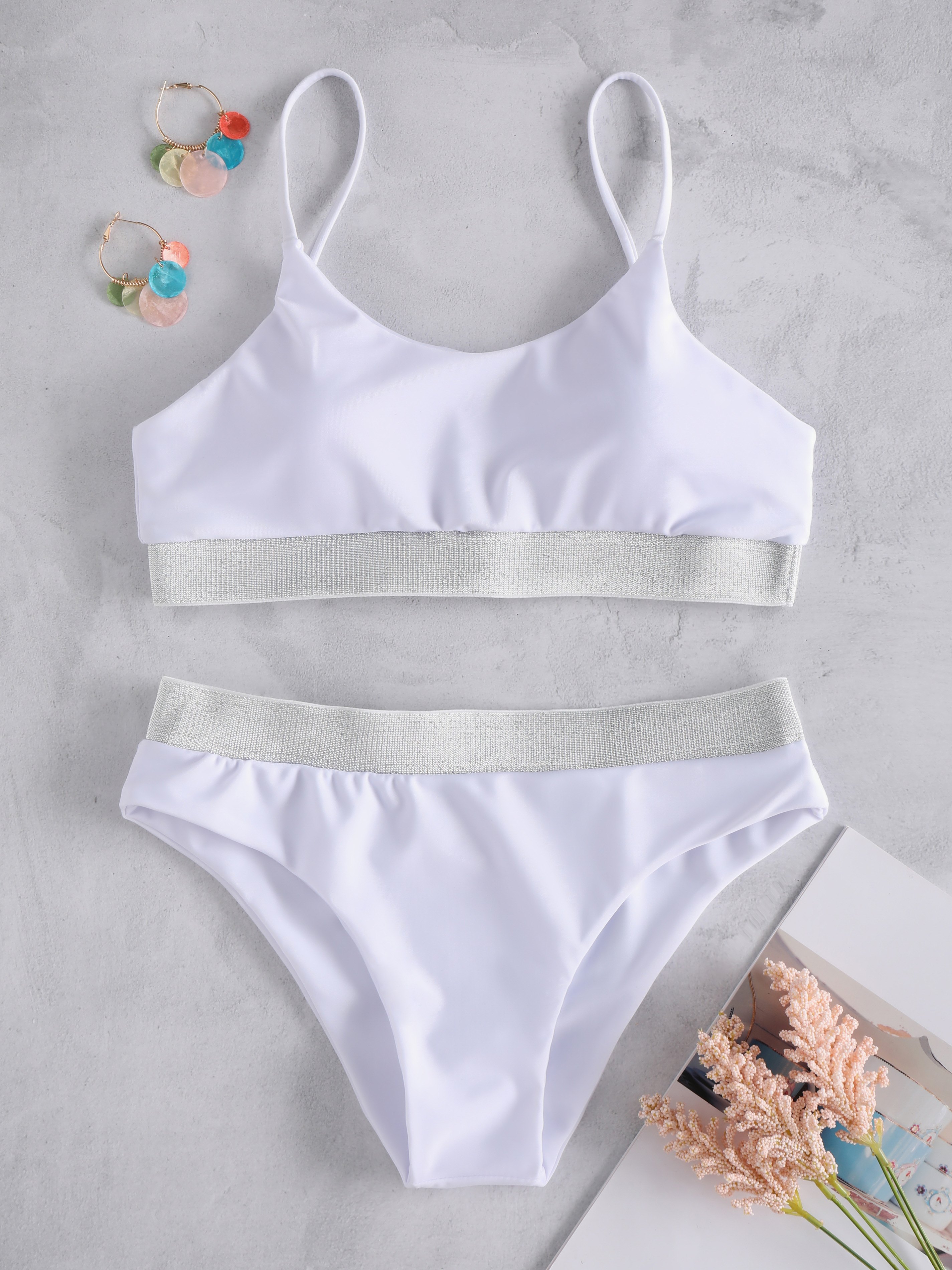 Contrast Trim Cami Bikini