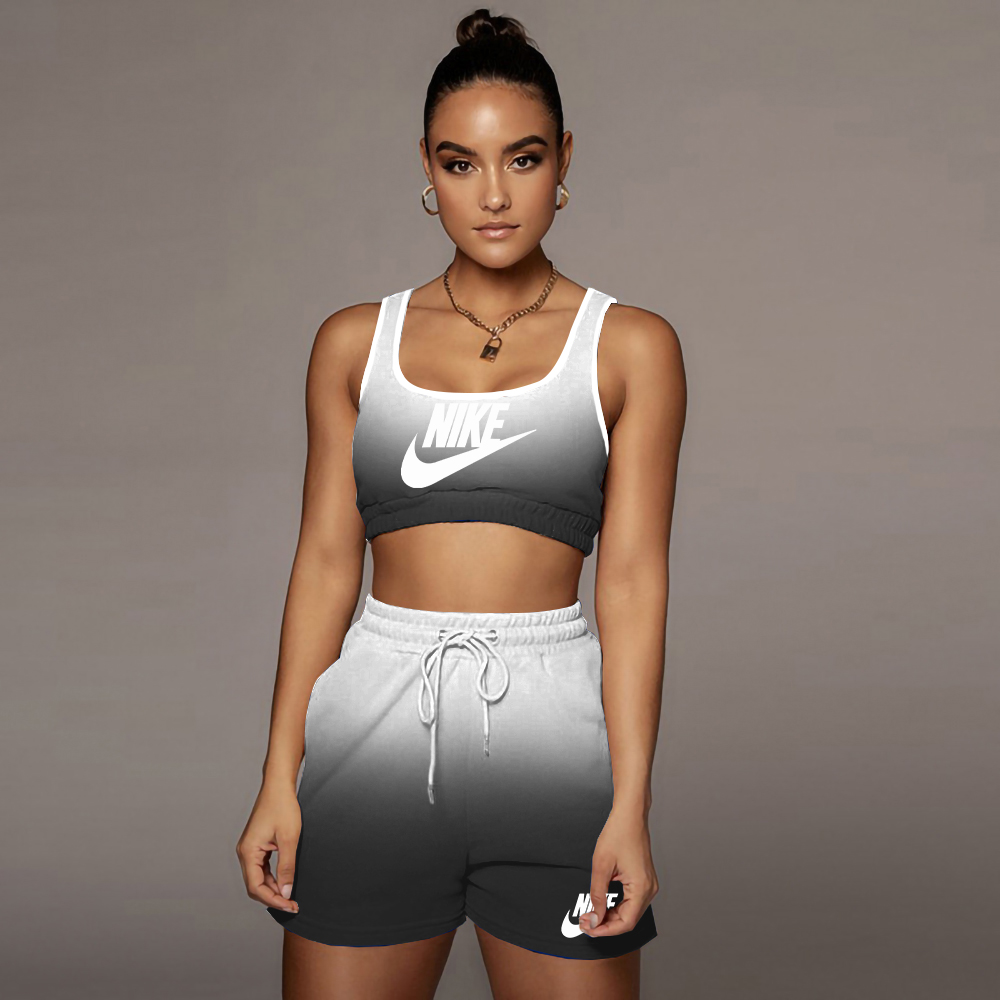 Gradient printed yoga suit sports two-piece suit GH043