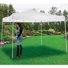 Global Industrial 602191WH Portable Straight Leg Pop Up Canopy White - 10 ft. x 10 ft. x 10 ft. 1 in.