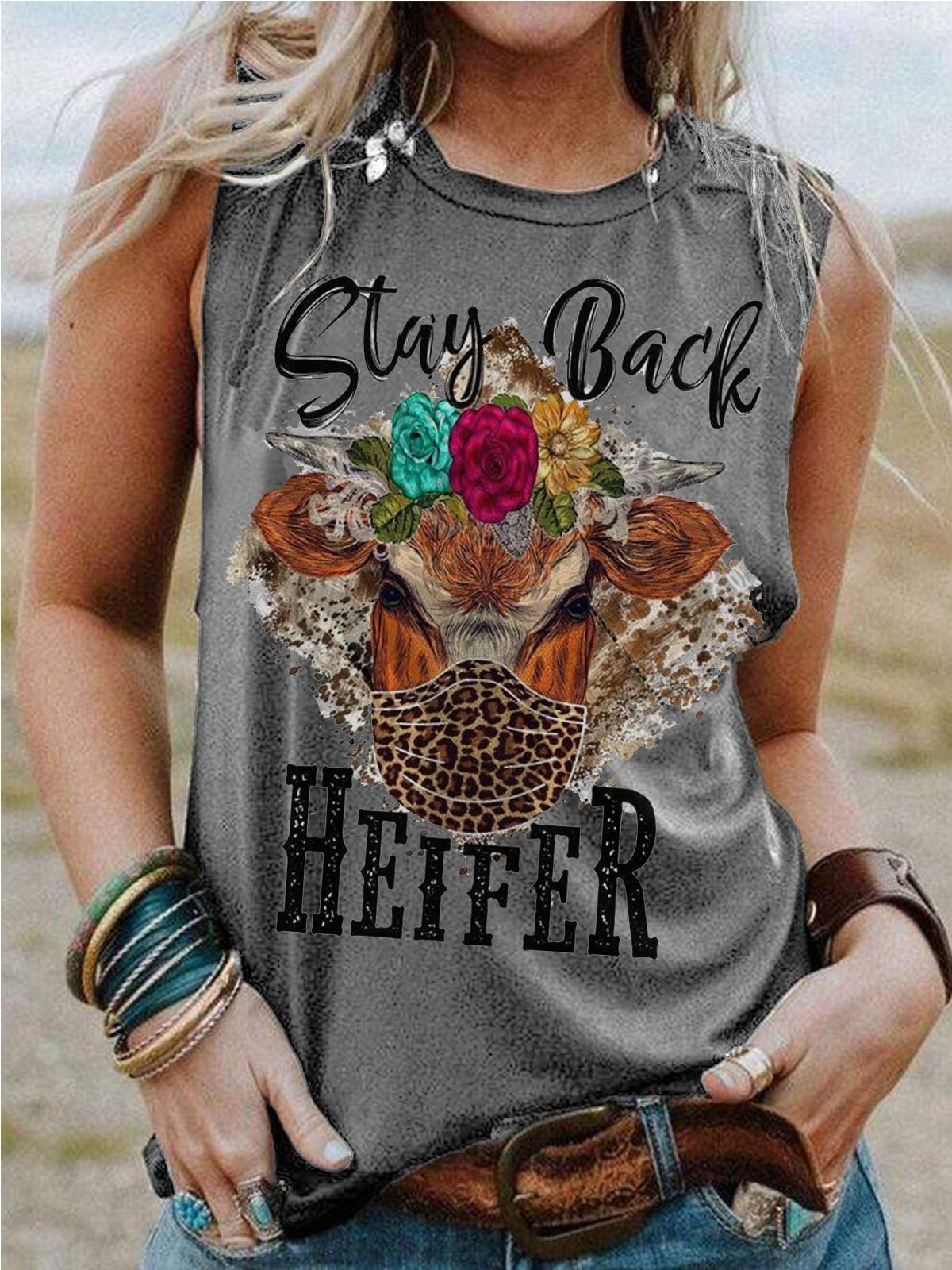 Crew Neck Animal Casual Shirts & Tops