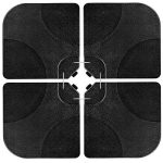 JEAREY 4-Pieces Heavy-Duty Umbrella Base Stand Cantilever Offset Patio Umbrella Stand Square Base Plate with Locking Black for Water or Sand (Black)