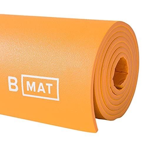 B YOGA B Mat Strong 6mm Thick Yoga Mat, 100% Rubber, Sticky & Eco-Friendly Exercise Mat, Non-Slip- Saffron