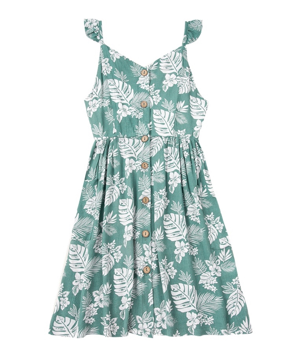 Summer Family Girl Floral Strap Dress