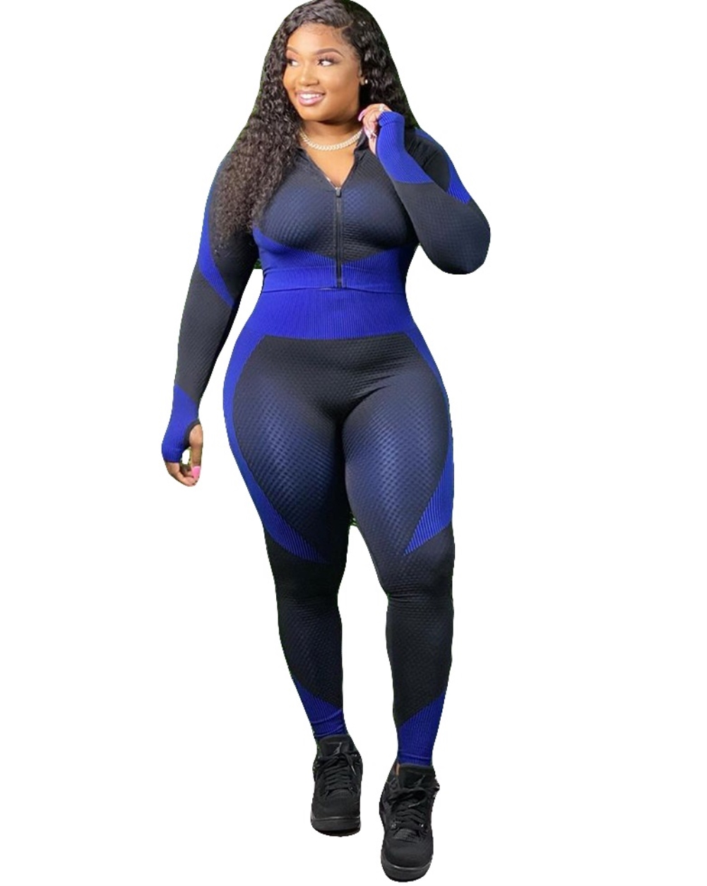 Autumn Contrast Two Piece Tight Jogging Set