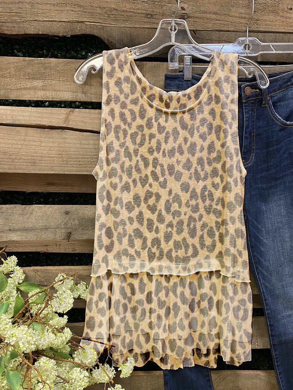 Leopard Vintage Jersey Tanks