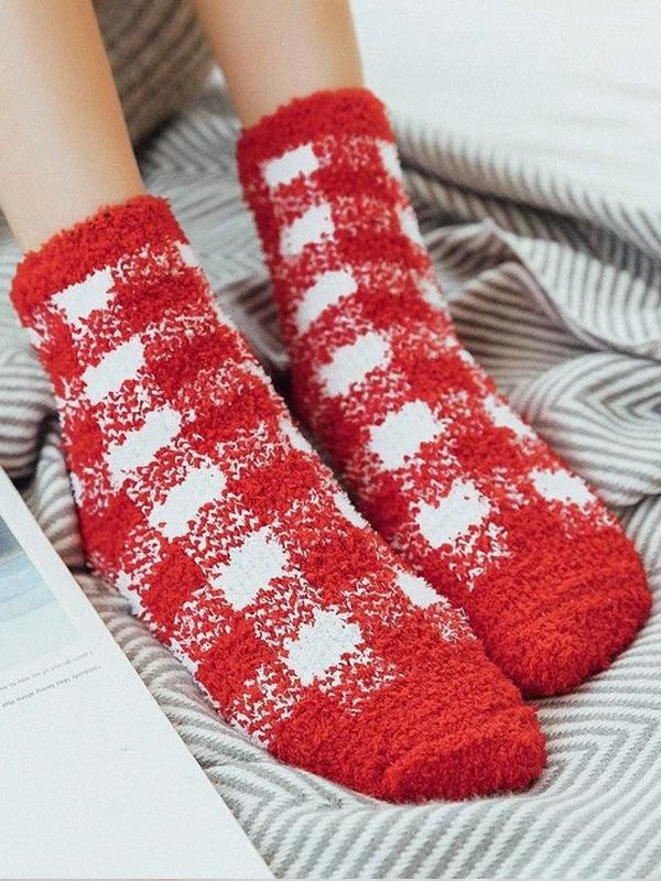 Winter Warm Socks with Plaid