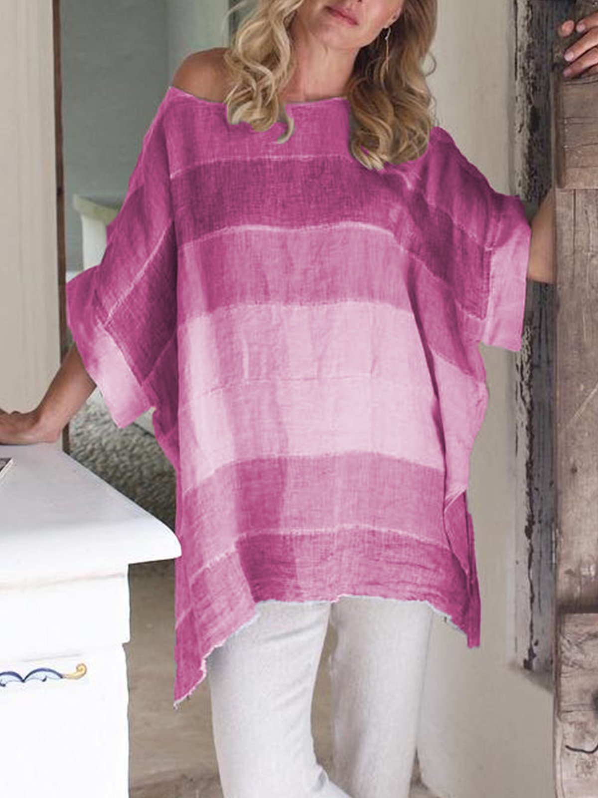 Floral Half Sleeve Casual Tops