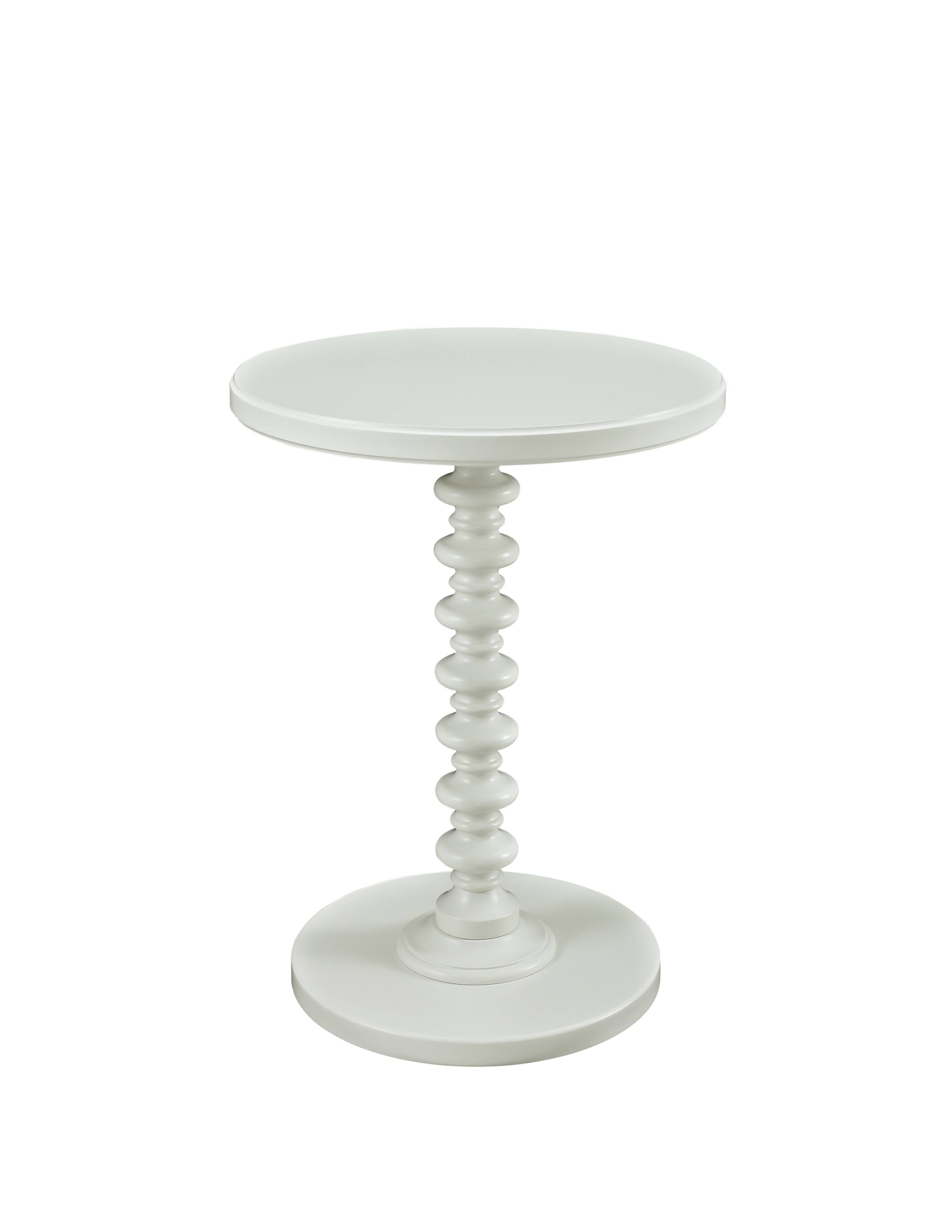 Powell Round Spindle Table (White)