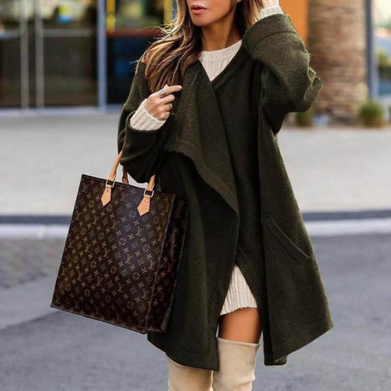 Solid Color Long Knit Cardigan Coat