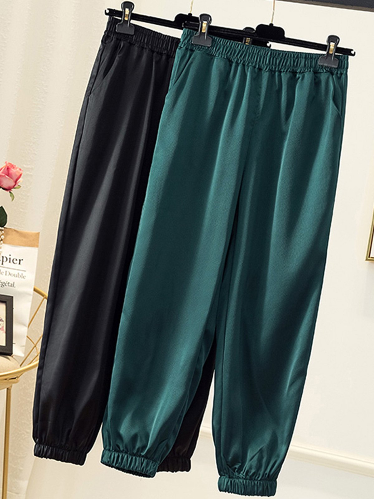 Plus Size Women Plain Casual Pants