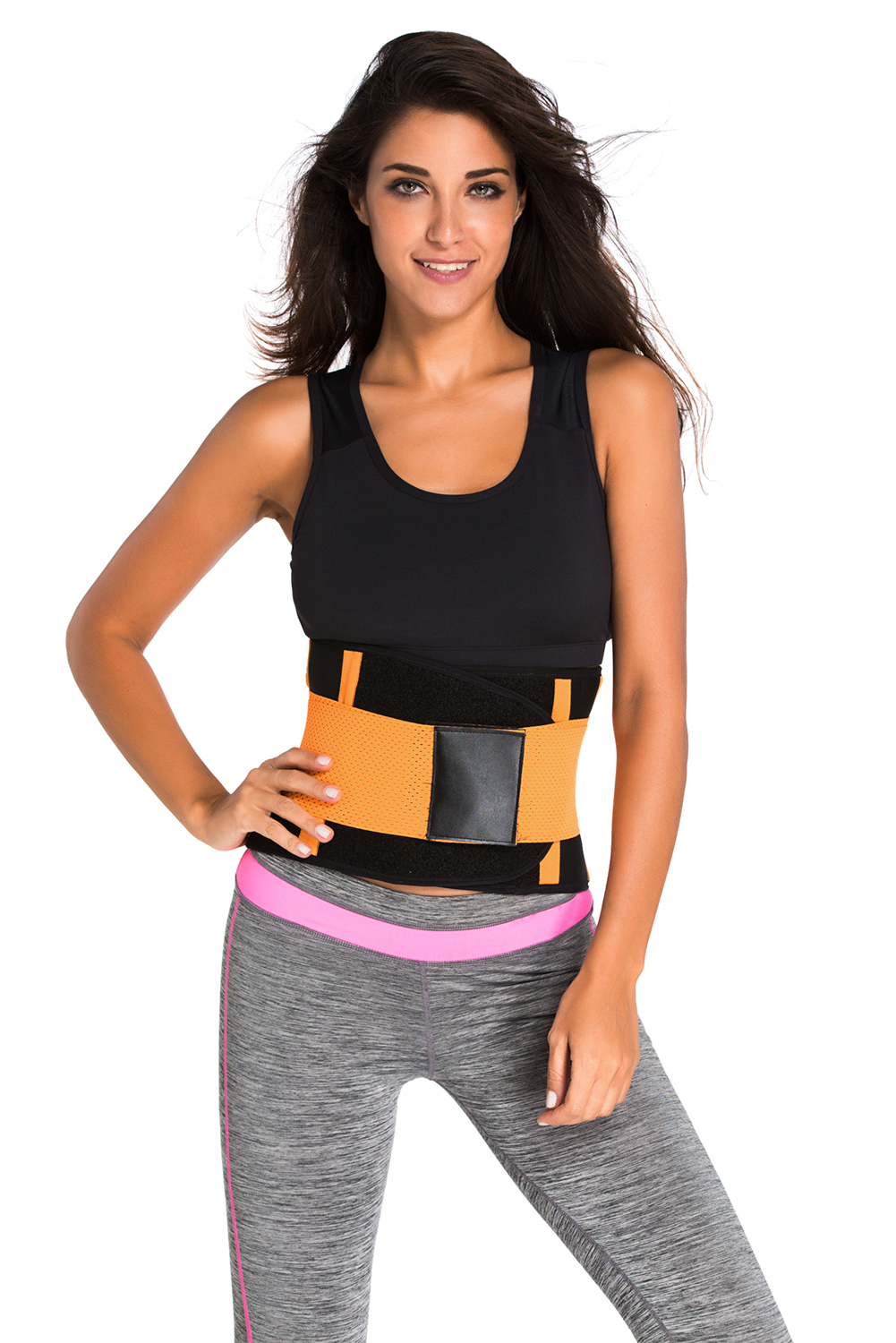 Orange Sweat Band Waist Training Belt