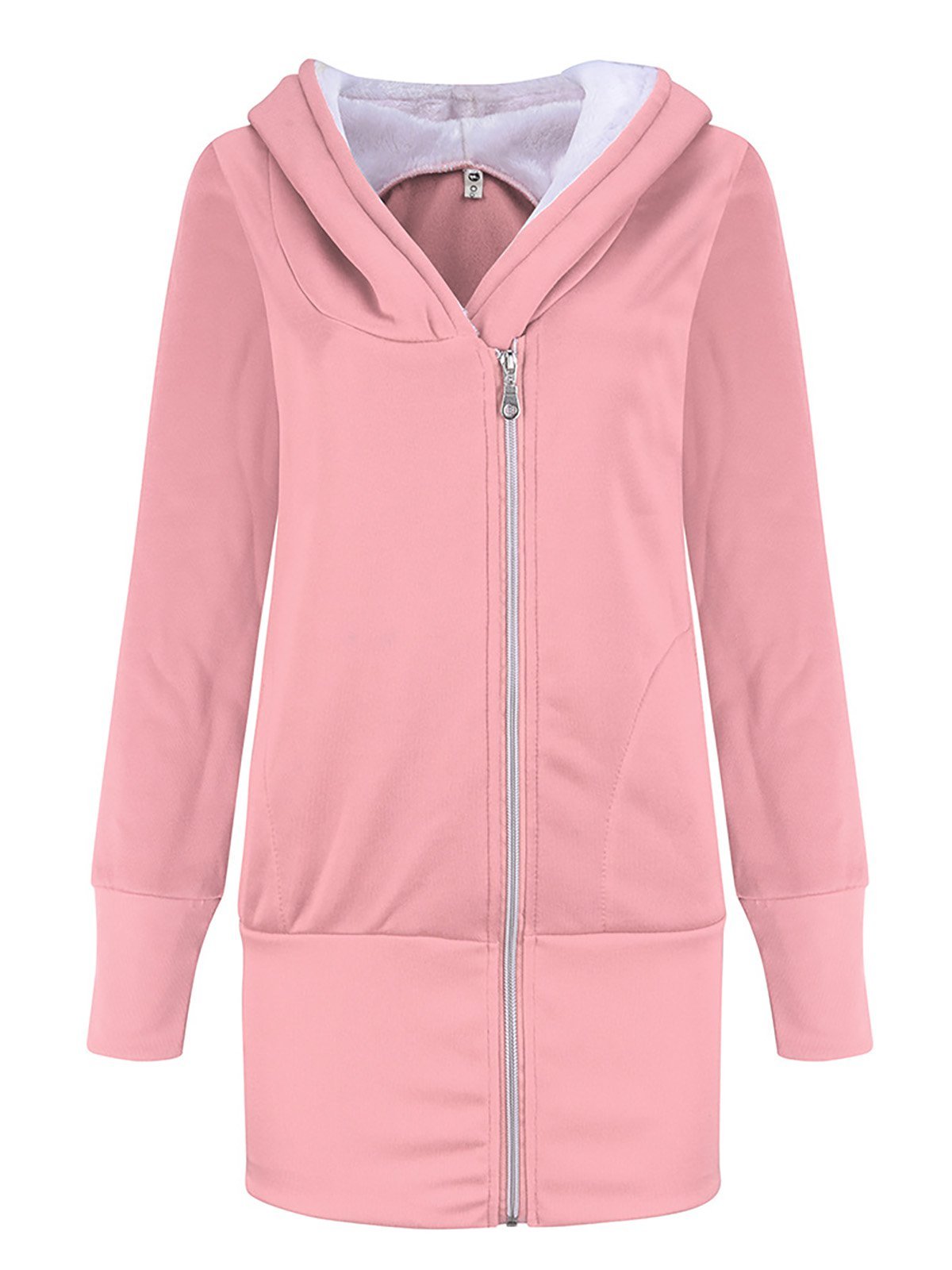 Women Pockets Casual Solid Hoodie Coats Jacket